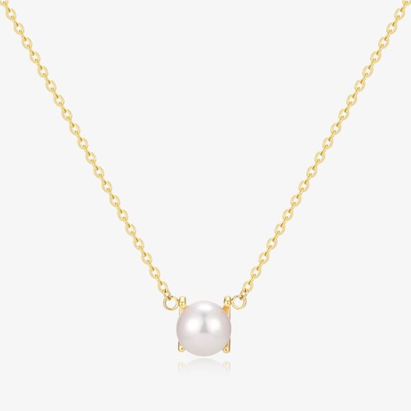 Simple Fresh Water Pearl Necklace - Picture 2 of 4